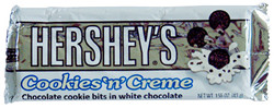 Hershey Cookies n Cream - White chocolate with cookies.