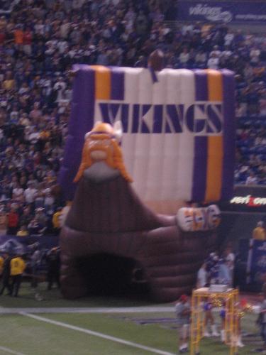 Viking's ship - At the opening of the Vikings game they have this blow up Viking ship.