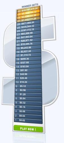 Moola.com tower of winnings - The moola tower shows you how you can turn 1 cent into $10,737,418.24