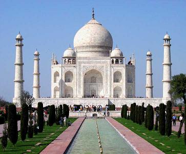 The Taj Mahal - Here's a picture of the beautiful and historic Taj Mahal in India.