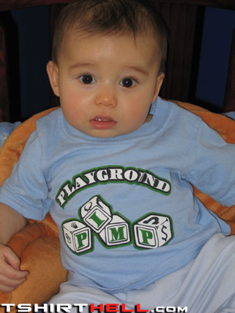 Bizarre  baby tshirts - Baby wearing crazy messages on its tshirts...check them out...funny stuff.