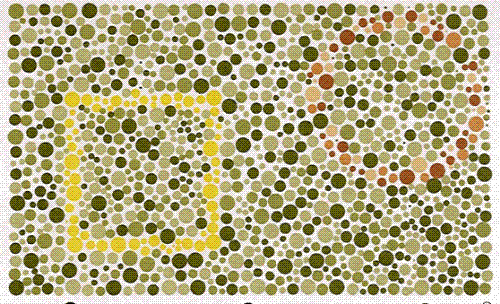 Colour Blindness Test - If you can see Yellow Square and cannot see a Faint Brown Circle, then you are Colour Blind