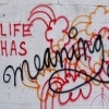 painting of the most important question - painting with colours stating the most important question about the meaning of life.