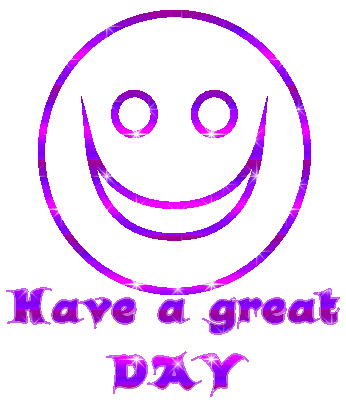 Have a great day! - smily face in purplish pink...nice to share!