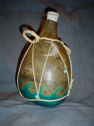 Gourd Water Bottle - My boyfriend likes to make these gourd water bottles. Each one is very different than the one before.