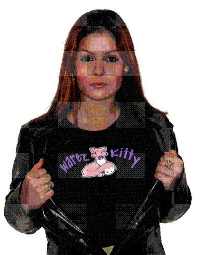 warez kitty - warez is a site where u can get all full working softwares!!!well this is just a gal wearing a warez tshirt!!!!