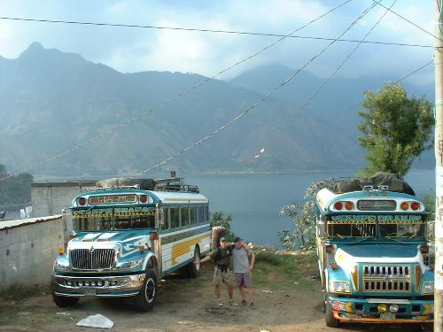 'Chicken buses' in Guatemala - Common form of transport in Guatemala. And yes, they got their name because people bring their chickens with them on board.