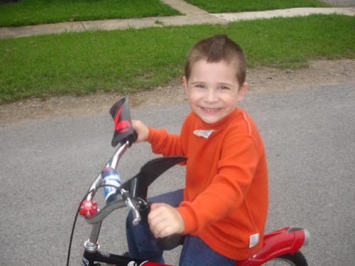 my dylan - my oldest son (4) on his new bike.