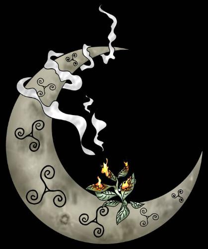 moon and smoke  - just a pretty moon and smoke