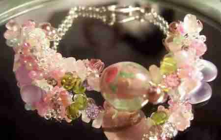 Rose Lampwork Bracelet that I made - rose lampwork bracelet that I made.