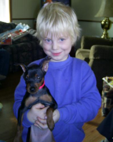 Joaquin and Saffron - My nephew and my puppy