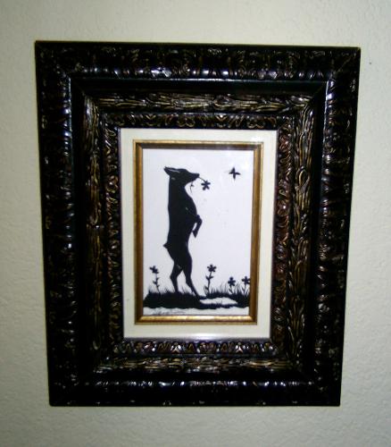Silouette my friend, Margieanne made - My good friend, Margieanne did this beautiful silhouette of a min pin.