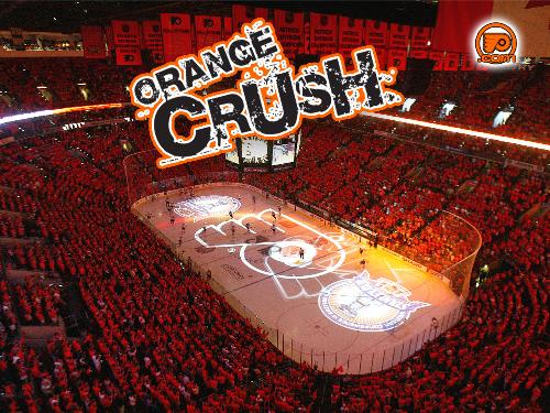 Philadelphia Flyers - The Orange Crush at a Flyers game.  Everyone wore orange shirts.