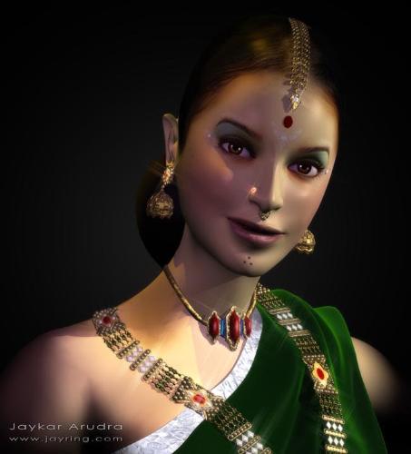a 3d bride - this pic was designed in 3dsmax by an indian Guy. And its awarded by 3dsmax staff. isn't it look like a real BRIDE? AWESOME work!