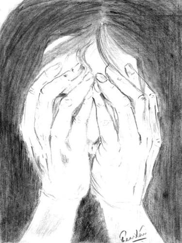 Anguish - A sketch i did based on a picture I found off the Net, this also gave a visual to a poem of mine with the same title