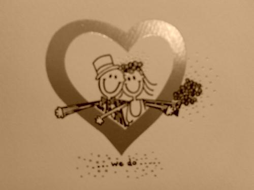 Iris Wedding Card Front - Just got a Wedding Invitation & find e card kinda cute, thus put up for all to see...