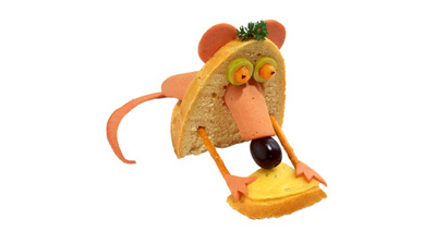 funny sandwich pic - Sandwich with a face and a black nose trying to make itself a sandwich.