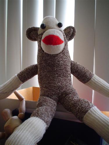 Plain Joe - A 'Plain Joe' is a basic sock monkey before he's all gussied up with clothes, hats or jewelry.