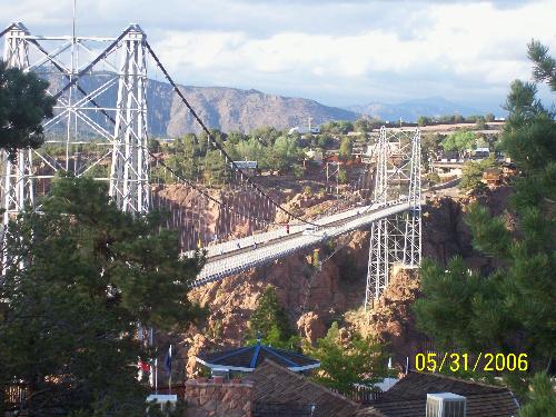 Royal Gorge - In Colorado. Different activities for fun. This is the wooden bridge we walked across.
