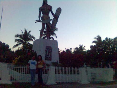 my friend and I - that's me and my friend, angeli..we visited the mactan shrine at cebu, philippines