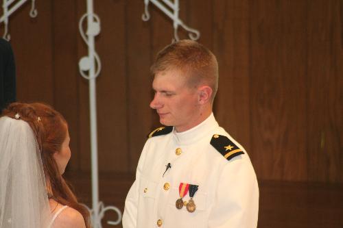 Navy Choker Whites = HOT - My husband on our wedding day