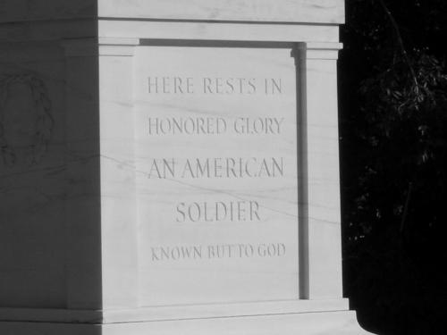 Tomb of the Unknown Soldier. - 'Here Rest in Honored Glory An American Soldier Known But to God' - in Arlington Cementary.