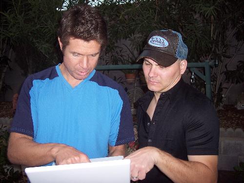 My Yummy Husband (on right)  - My husband (producer on rt)with his partner (director on lt)On the set of their latest feature 'Dark House.' Super psychological thriller! I'm actually excited about this one. Can't wait!