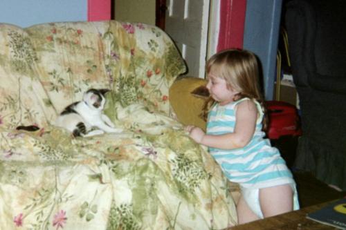 My daughter and my kitten Alexis - they are so cute.