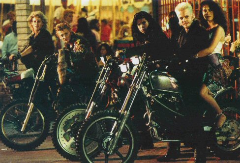 Lost Boys - I loved this movie i used to ride my 50cc motor bike with my mate on the back and we used to sing the song that played when they were going through the forest in the movie :)