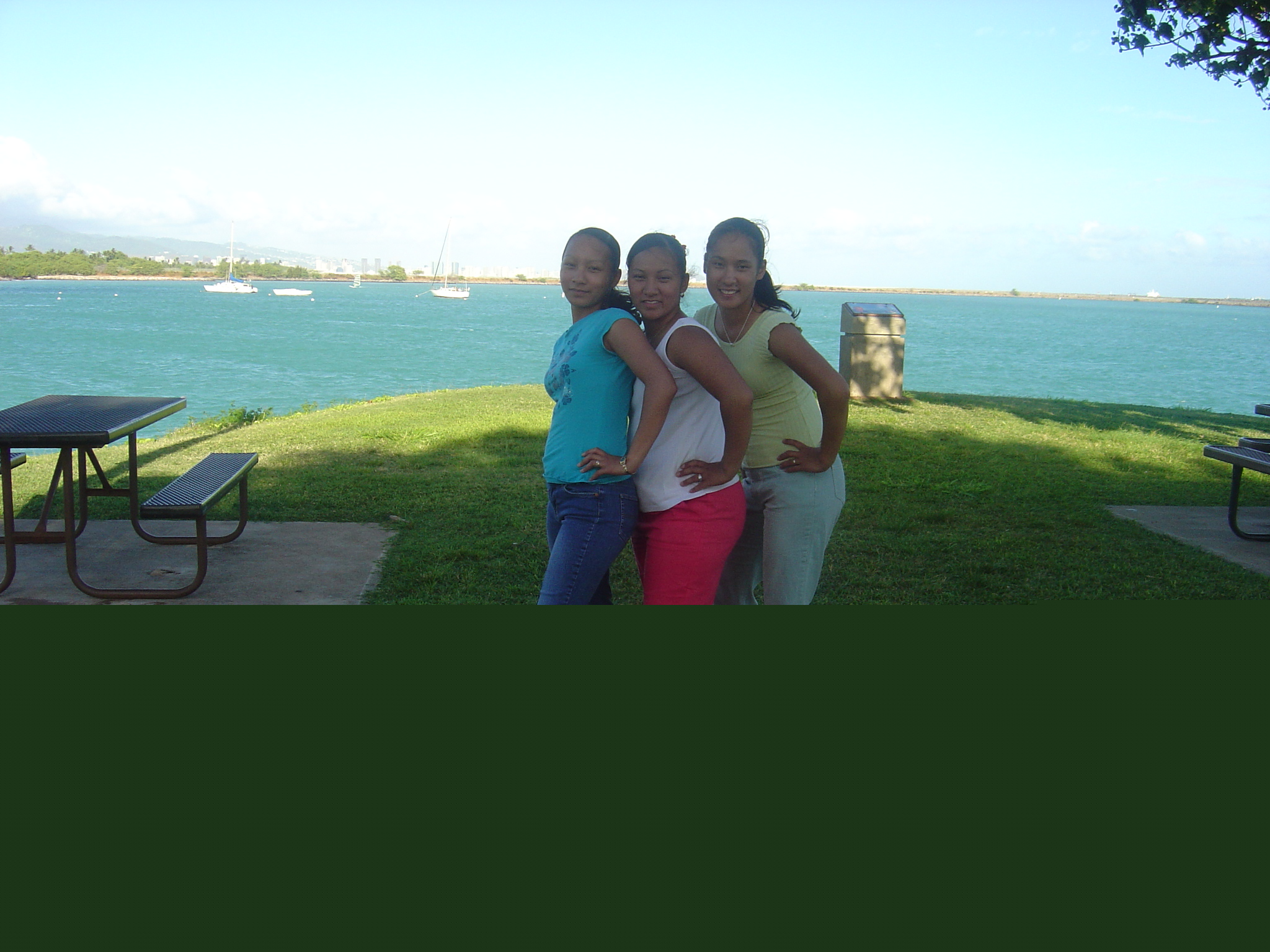 Me and my sisters. - My youngest sister is in the front then my older sister right in front of me.