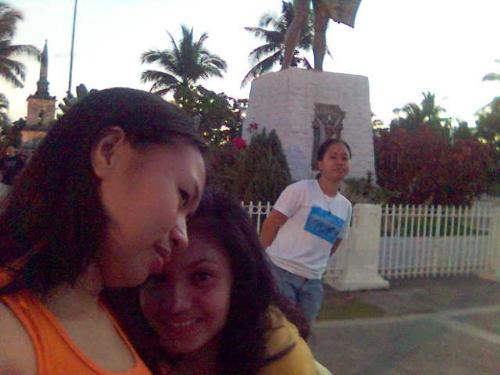 at the shrine - its me at the back..that's my friends flor and angeli...