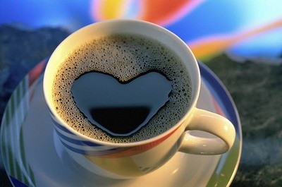cup of love,I give you this cup of morning love - frothy heart in coffee