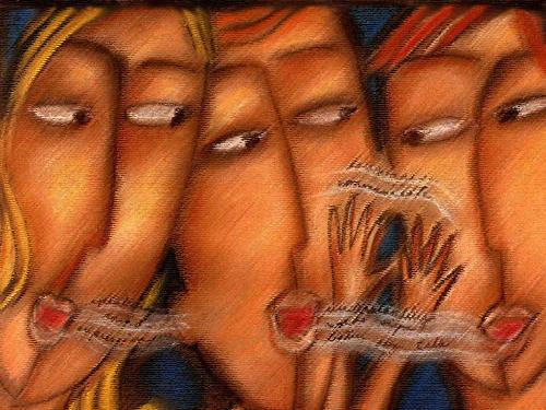 wow, what a art!!!!!! what do u think????? - Communication by Isabelle Cardinal.The photo suggests about communication skills between the women.The contrasting feature of this photo is their expressive eyes.The eyes are most expressive organ of our body.Eyes can express everything without a single pronounciation.What do u think??????