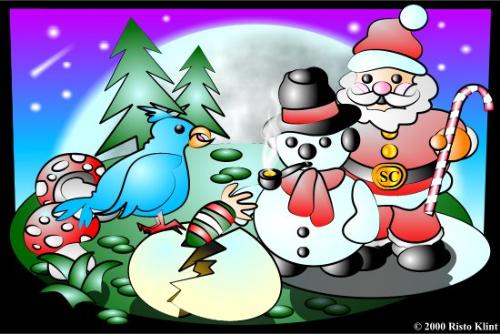 Santa with Snowman - Christmas Day