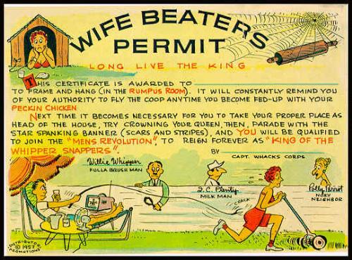 domestic violence - wifebeater certificate