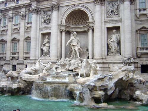 Fontana di Trevi - he Trevi Fountain (Italian: Fontana di Trevi) is the largest — standing 25.9 meters (85 feet) high and 19.8 meters (65 feet) wide — and most ambitious of the Baroque fountains of Rome. It is located in the rione of Trevi.