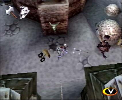 MediEvil - MediEvil http://www.gamespot.com/ps/adventure/medievil/index.html Sony's MediEvil takes place in a fictional Gallowmere, relaying the legend of a one Sir Daniel Fortesque. At one time, Sir Dan was Gallowmere's most esteemed knight, until he died fending off the evil sorcerer Zarok's battalion. As the fable goes, Sir Dan's demise wasn't of the heroic proportions of, say, William Wallace, but the king put on the big spin (for national security) and documented history as such. Well, Zarok didn't die back then, and now his magic brings Dan back accidentally, and incidentally, around the time that Zarok feels his new army of evil dead and plug-uglies is prepared to go at it once again. So, as Sir Dan, you're given a second chance to save the land, if you can live up to your own weighty reputation.