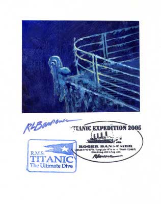 Titanic pictures - Titanic original paintings that have ACTUALLY been to the bow of the TITANIC.