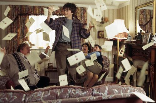 Harry Potter - Harry trying his best to catch his Hogwarts letter when they all come in from the fireplace!!!