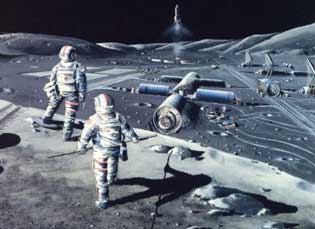 NASA artists impression of a lunar base.  - NASA artists impression of a lunar base.