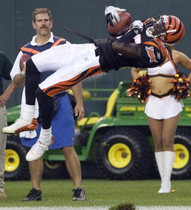 football - a picture of chad johnsons touchdown dance