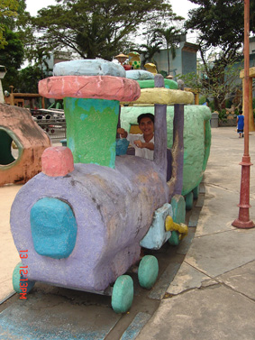 Rock age car! - Yeah! My rock age car! wanna ride?