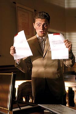 Catch Me If You Can starring Leonardo and Tom - Based on a true story, Frank W. Abagnale was employed as a doctor, a lawyer, and as a co-pilot for a major airline company—all before reaching his 21st birthday. A successful con artist and master of deception, Frank is also a brilliant forger, whose skill at check fraud has netted him millions of dollars in stolen funds--much to the chagrin of the authorities. FBI Agent Carl Hanratty has made it his prime mission to capture him and bring him to justice, however Frank is always one step ahead of Carl, baiting him to continue the chase.