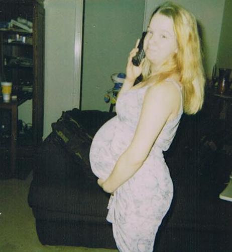 me three days before giving birth - me big and pregnant