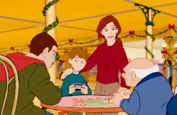 8 crazy nights - Eight Crazy Nights is a 2002 animated musical comedy movie with Adam Sandler about the magic of the holidays.  Set in the fictional small town of Dukesberry, the movie focuses on Davey Stone, a drunk with a long criminal record. Arrested in the beginning of the movie for trying to leave a Chinese restaurant without paying the bill, the seventy year old referee from a basketball league he had used to play in named Whitey Duvall, comes forward at his trial. The judge, at Whitey's suggestion, sentences Stone to be a referee-in-training for the Youth Basketball League under Whitey.  Davey and Whitey do not get along well; at one point Davey knocks Whitey into a port-a-potty, which promptly falls over and as Whitey spills out with the pot's foul contents, Davey sprays him with hose water, freezing and trapping Whitey inside a frozen block of urine and feces. 'Smell ya later, poopsicle.' is all Davey has to say about it. Some deer rescue Whitey later by licking the ice, urine, and feces off.  The next day, Davey is to referee his first game. Soon after the game starts, Whitey suggests that he should call a foul when a fat kid is knocked down. Davey calls a foul 'on this kid for eating everything in sight.' When people in the stands begin to throw things at Davey, scratching Whitey's floor, Whitey goes into a seizure (he does this often throughout the movie). Davey ends the game because 'no one wants to see an old man die,' declaring 'Fatty's team' the losing team 'because I wanna see him cry again.' which he does.  The next scene takes place in the mall. At the mall, Whitey's favorite place to be, the audience is first introduced to Jennifer Friedman, Davey's childhood girlfriend who, according to Whitey, has recently been left by her husband and has returned to Dukesberry to raise her son, Benjamin. Davey comments about Jennifer's good looks, but Whitey reminds him that Davey lost his chance with Jennifer 20 years ago.  In a later scene, when Whitey has taken Davey to the basketball court for 'a refresher course on b-ball rules and regulations,' Davey comments that he could win against two men playing basketball on the court even with Whitey as his partner. Overhearing this comment, one of the men challenges them to a game. Whitey gets knocked out on the first play and Benjamin takes his place. Davey teaches Benjamin some new tricks and they win.  Driving home, you find out more about Davey's and Jennifer's relationship (courtesy of song) Whitey and Davey reach Davey's trailer just in time to see the man who lost the basketball game burning it. Davey runs into the burning trailer and rescues a letter that says 'To our son Davey'. Whitey offers to let Davey stay with him and his sister Eleanore.  Davey at first complains about the highly detailed house rules (referred to as technical fouls, Whitey being a referee), but over time adjusts to living in the Duvalls' home and appears to turn his life around. Then, on the morning of the 'All-Star Banquet,' a ceremony at which the Dukesberry Patch, among other honors is given, Davey and the Duvalls are at an ice rink. After some conversation, Whitey brings up the story of Davey having been the star of 'the JCC Miracle Game' during Hanukkah when he was 12 years old. On that night, Davey's team, normally losing every game, had beaten the other team in a miraculous comeback 'as a Hanukkah present' to their parents. However, after the game, Davey had received the news that his parents had been hit by a truck that had run into a patch of black ice while they were going to the game. All that was shown in the movie to have been recovered from the car was a Hanukkah card to Davey. After that traumatic experience, Davey went into decline and shut down. Davey, in a rage, tells Whitey that no one in the town even knows he exists and will never win the patch he longs for, steals Eleanore's wig, and walks away.  Davey, drunk, breaks into the mall to yell at Jennifer, who is obviously not there. Once inside, the logos (and in some cases, products) of the various mall stores (Radio Shack, Foot Locker, GNC, KB Toys, Victoria's Secret, The Sharper Image, etc.) begin talking to him. A coffee shop mascot pours java into his mouth to sober him, and a musical scene follows where the logos (and products) try to convince him to 'let it out' and cry. He refuses, until they show him his Hanukkah card from his parents. At that point, the police arrive to try to arrest him. He handcuffs the police to each other and runs away with the intent of leaving for New York City.  Davey plans to leave town by taking the night bus, but on the way it is forced to stop; one thumbtack popped all eight of the tires (a hint at the miracle of Hanukkah). Davey then noticed that they had stopped right in front of the banquet hall, where the 'Dukesberry All-Star Patch' was to be given. He realizes that he has to apologize to Whitey, but arrives at the Hall just in time to see the award being given to someone else. Whitey and Eleanor leave sadly without anyone noticing them, and Davey realises that he owes more than an apology, so he goes into the ballroom and tells everyone that Whitey should deserve the award instead.  For the final scene, Whitey goes to the Mall to announce that he will leave town for Florida and Davey brings the rest of the townspeople into the mall. Apologizing, they all give the last 35 years of Badges to Whitey. Eleanore gets Davey and Jennifer together. In the excitement, Whitey has another seizure, but the narrator assures the audience that Whitey is okay, as Whitey says 'This is the happiest seizure in my life'.