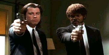 Pulp Fiction - An inside look at a memorable community of criminals. Prizefighter Butch Coolidge has decided to stop payment on a deal he's made with the devil. Honey Bunny and Pumpkin are a couple of young lovers and small time thieves who decide they need a change of venue. Meanwhile, two career criminals, Vincent Vega and Jules, go about their daily business of shooting up other crooks who are late on payments to their boss. While one is asked to babysit their boss' dangerously pretty young wife, the other suddenly realizes that he must give up his life of crime.