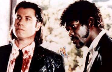 Pulp Fiction  - An inside look at a memorable community of criminals. Prizefighter Butch Coolidge has decided to stop payment on a deal he's made with the devil. Honey Bunny and Pumpkin are a couple of young lovers and small time thieves who decide they need a change of venue. Meanwhile, two career criminals, Vincent Vega and Jules, go about their daily business of shooting up other crooks who are late on payments to their boss. While one is asked to babysit their boss' dangerously pretty young wife, the other suddenly realizes that he must give up his life of crime.