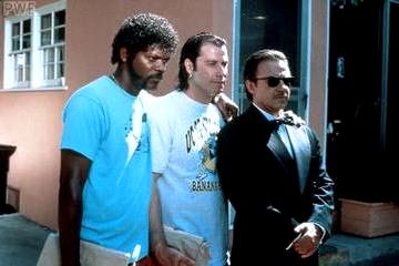 Pulp Fiction - An inside look at a memorable community of criminals. Prizefighter Butch Coolidge has decided to stop payment on a deal he's made with the devil. Honey Bunny and Pumpkin are a couple of young lovers and small time thieves who decide they need a change of venue. Meanwhile, two career criminals, Vincent Vega and Jules, go about their daily business of shooting up other crooks who are late on payments to their boss. While one is asked to babysit their boss' dangerously pretty young wife, the other suddenly realizes that he must give up his life of crime.