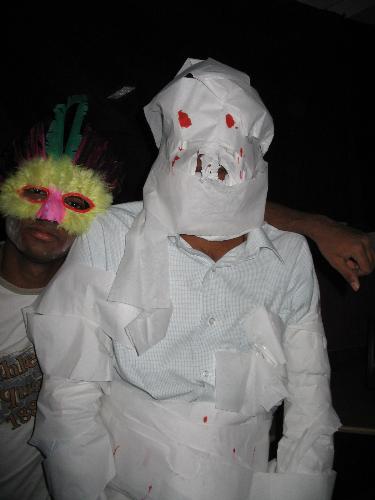 The Mummy! - The theme was Haunted House, and this person was the mummy - wrapped up in tissue paper!