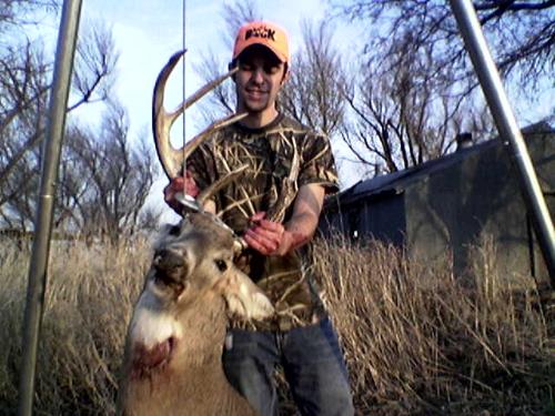 My deer I shot!!! - This was going to be an amazing deer but one side broke off in velvet.  Any hunters wanna give me their opinion on this wall hanger!?